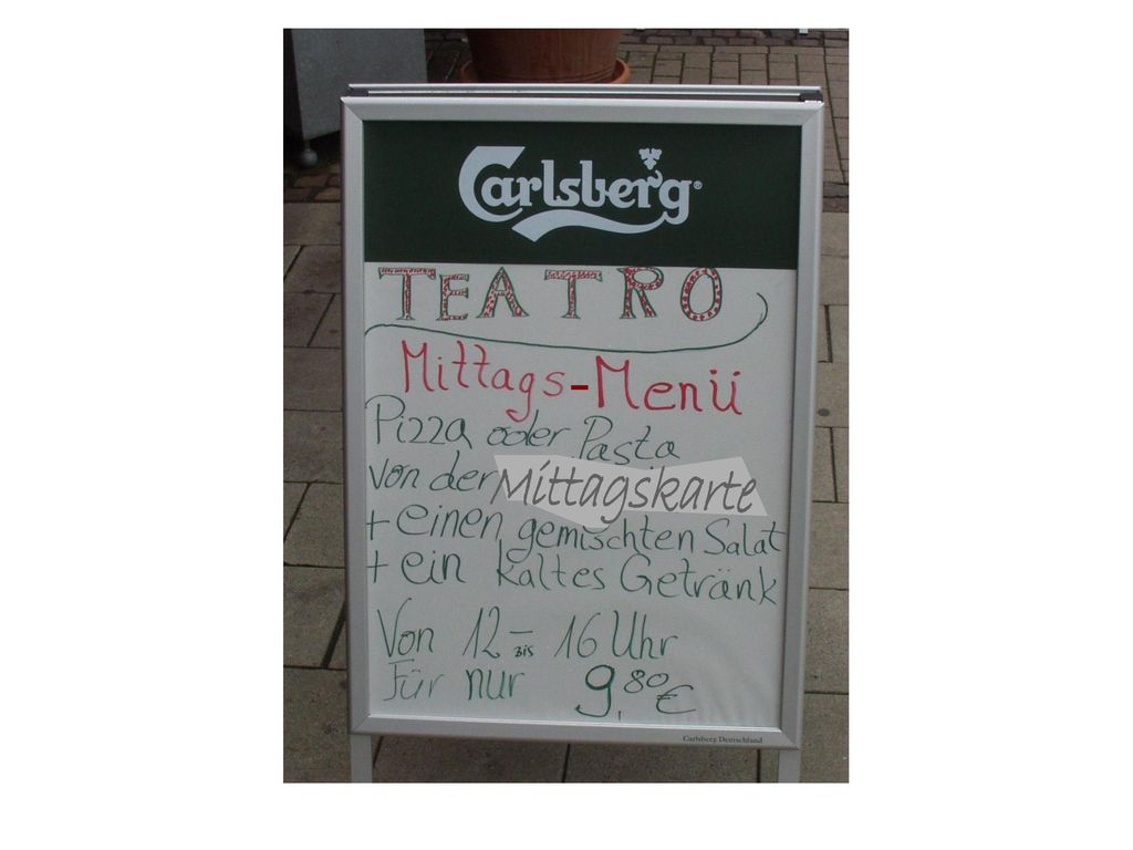 - Mittagskarte