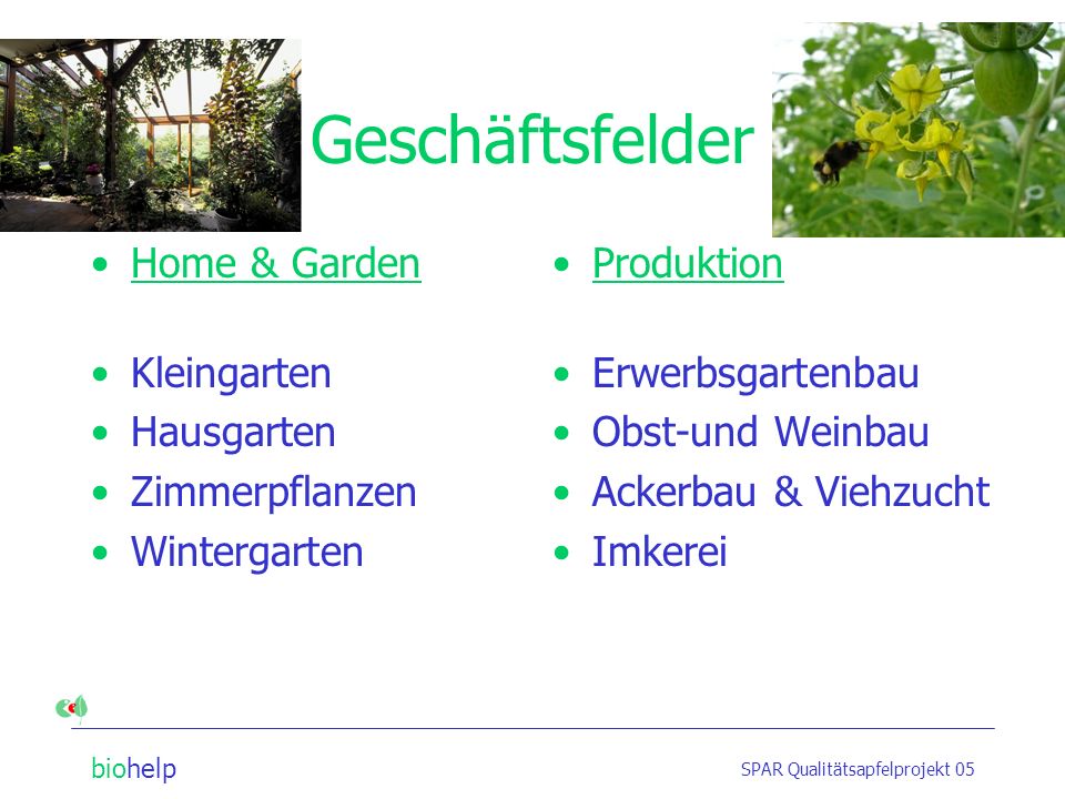 Geschäftsfelder Home & Garden Kleingarten Hausgarten Zimmerpflanzen