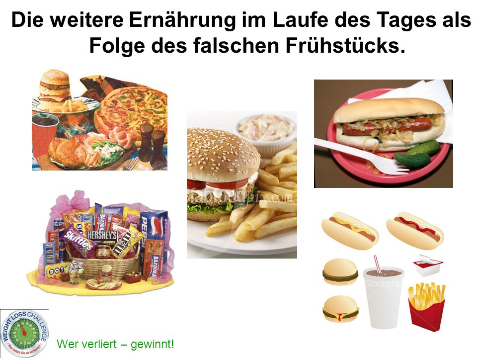 Die weitere Ernährung im Laufe des Tages als Folge des falschen Frühstücks.