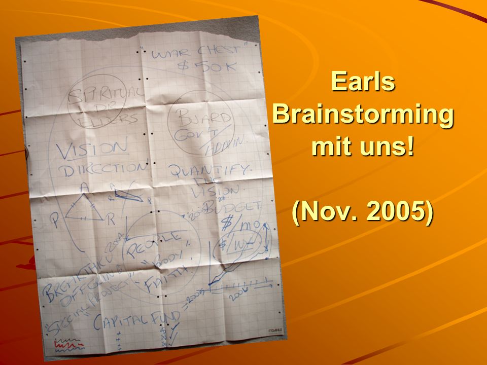 Earls Brainstorming mit uns! (Nov. 2005)