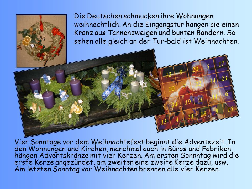 Die Deutschen schmucken ihre Wohnungen weihnachtlich
