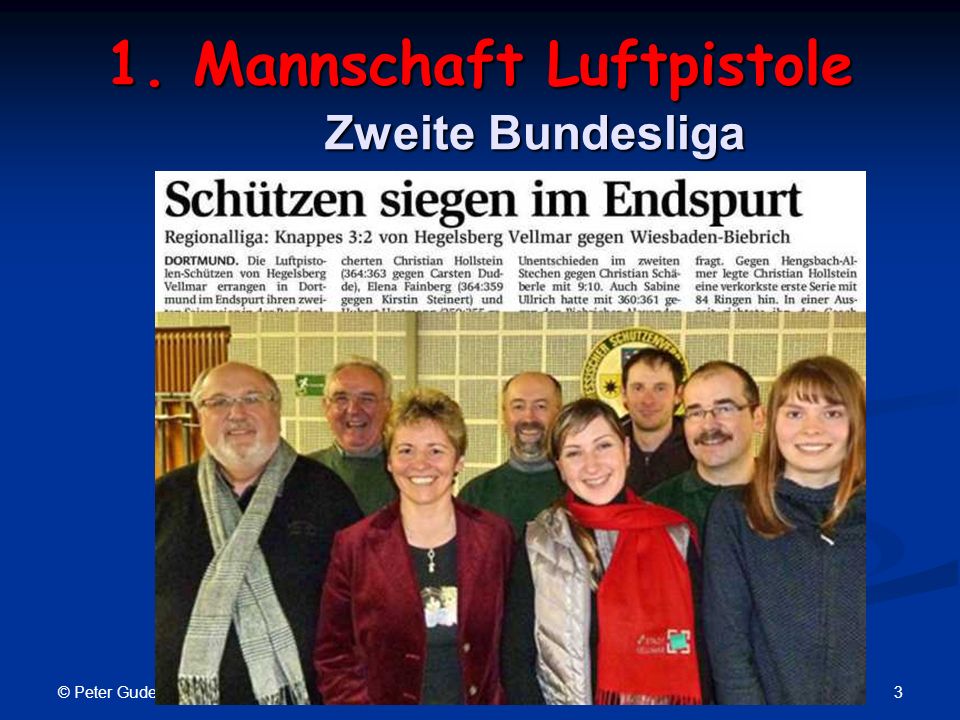 1. Mannschaft Luftpistole Zweite Bundesliga