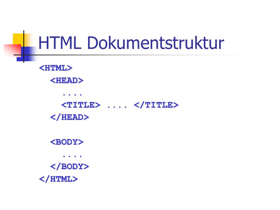 HTML Dokumentstruktur
