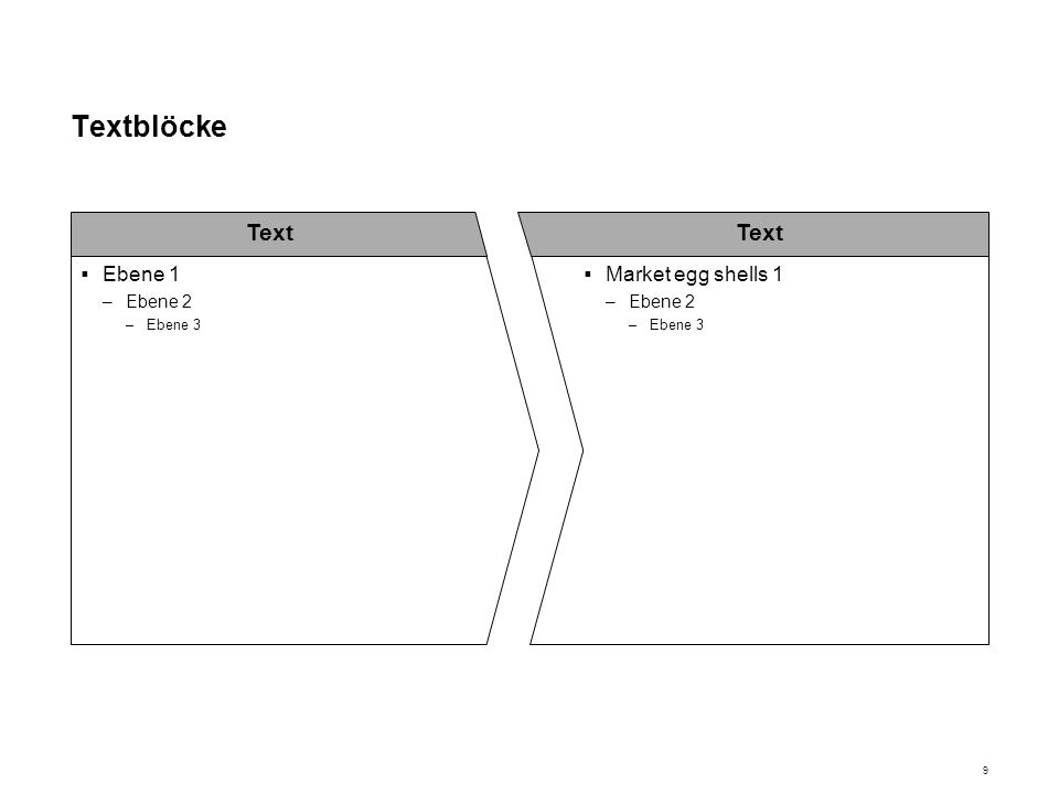 Textblöcke Text Ebene 1 Ebene 2 Ebene 3 Market egg shells 1