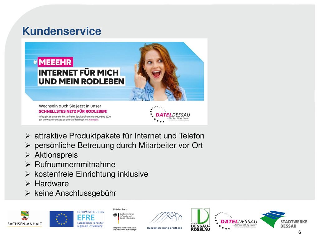 Kundenservice attraktive Produktpakete für Internet und Telefon