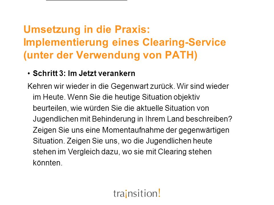 Umsetzung in die Praxis: Implementierung eines Clearing-Service (unter der Verwendung von PATH)