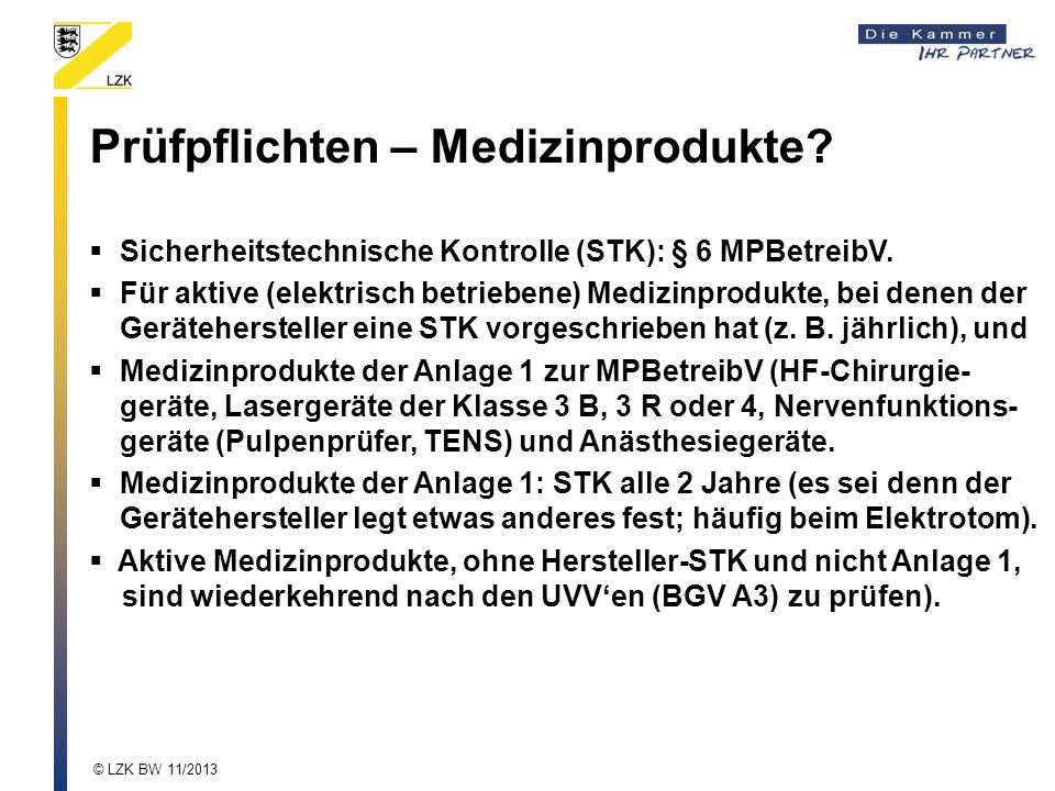 Prüfpflichten – Medizinprodukte