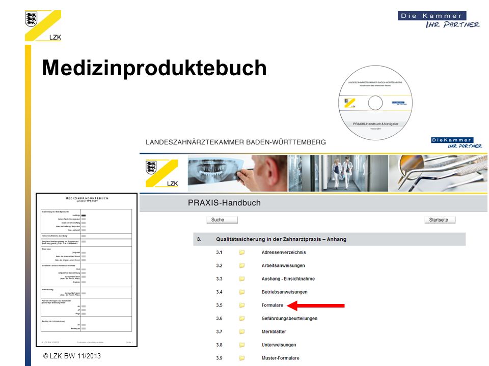 Medizinproduktebuch © LZK BW 11/2013