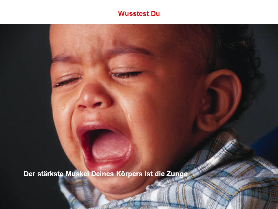 Der stärkste Muskel Deines Körpers ist die Zunge