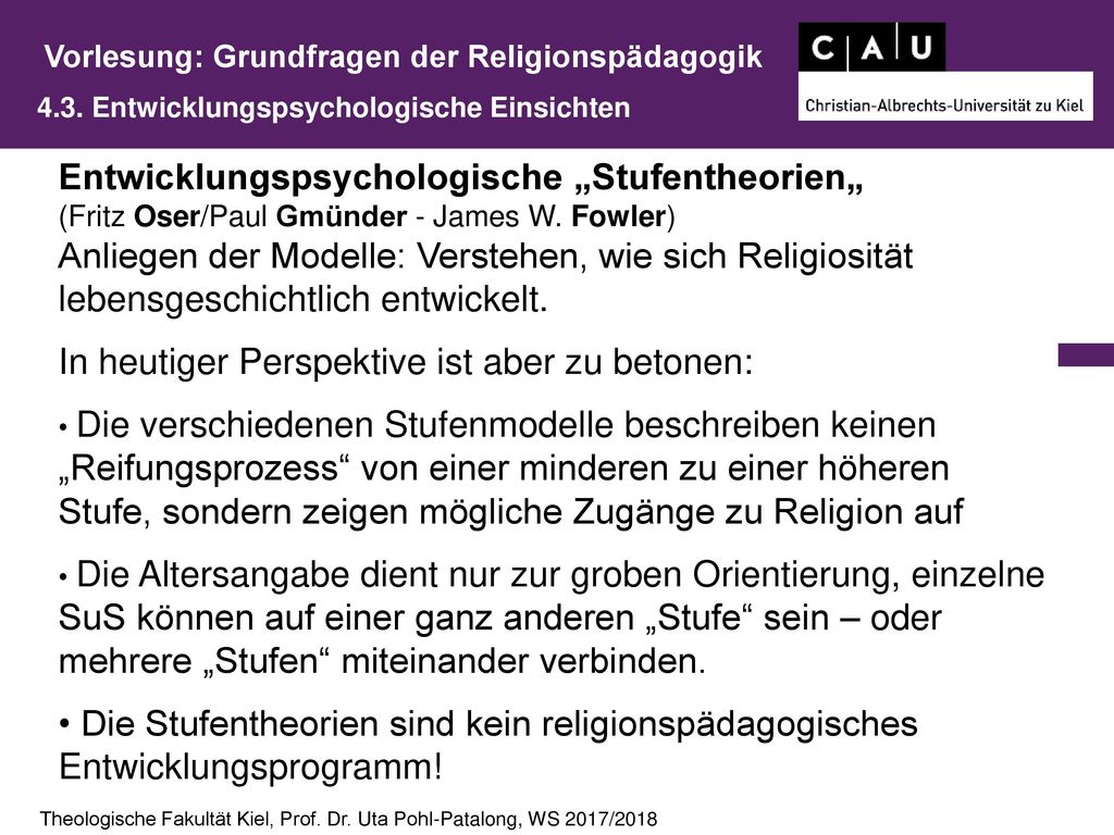 Vorlesung: Grundfragen der Religionspädagogik