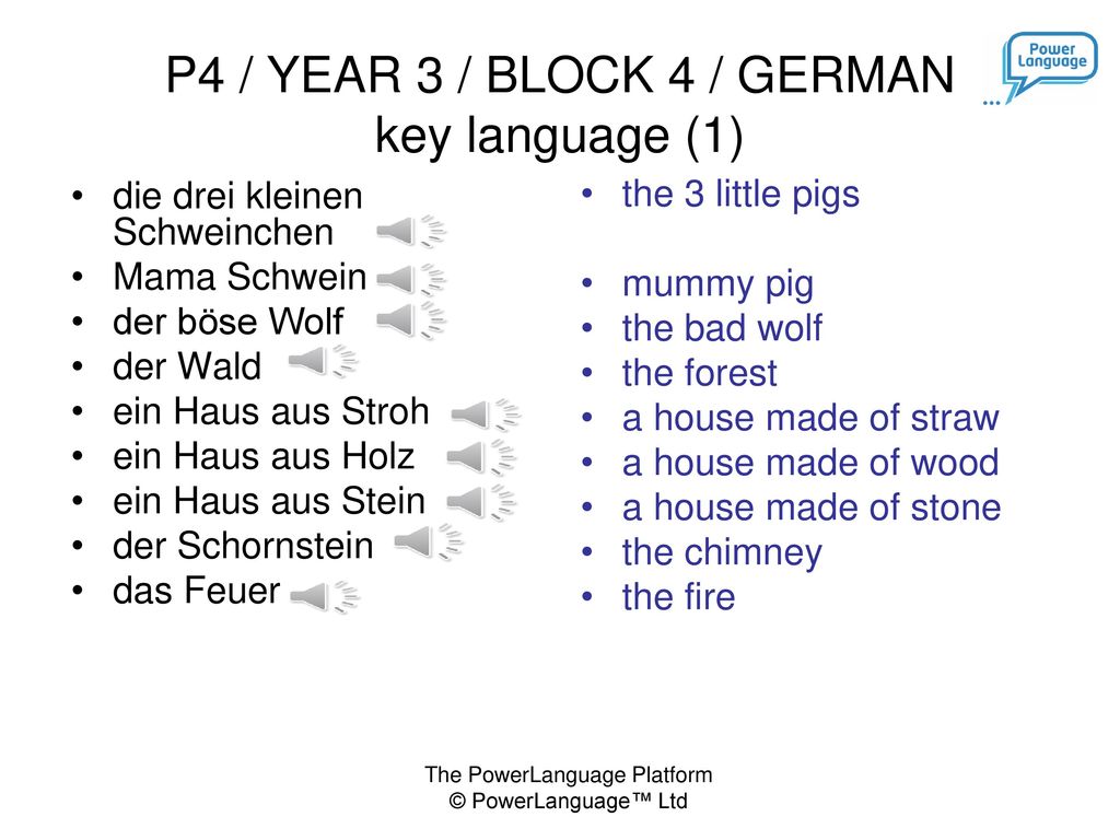 P4 / YEAR 3 / BLOCK 4 / GERMAN key language (1)