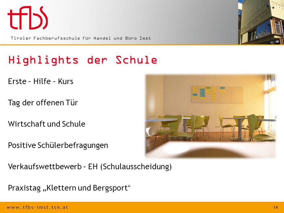 Highlights der Schule Erste – Hilfe – Kurs Tag der offenen Tür