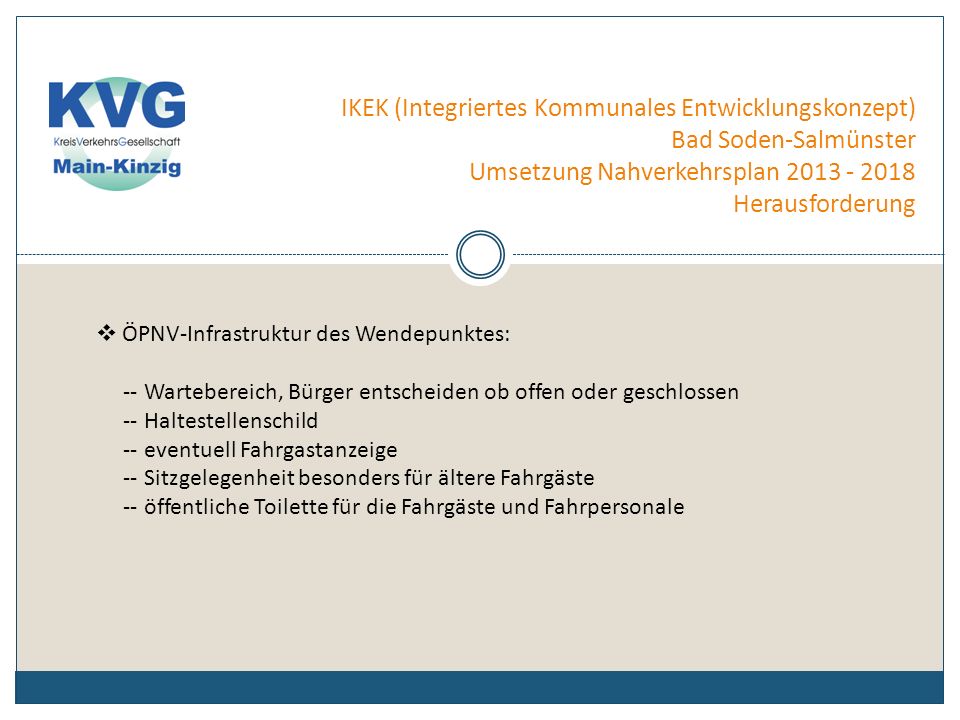 IKEK (Integriertes Kommunales Entwicklungskonzept) Bad Soden-Salmünster Umsetzung Nahverkehrsplan Herausforderung