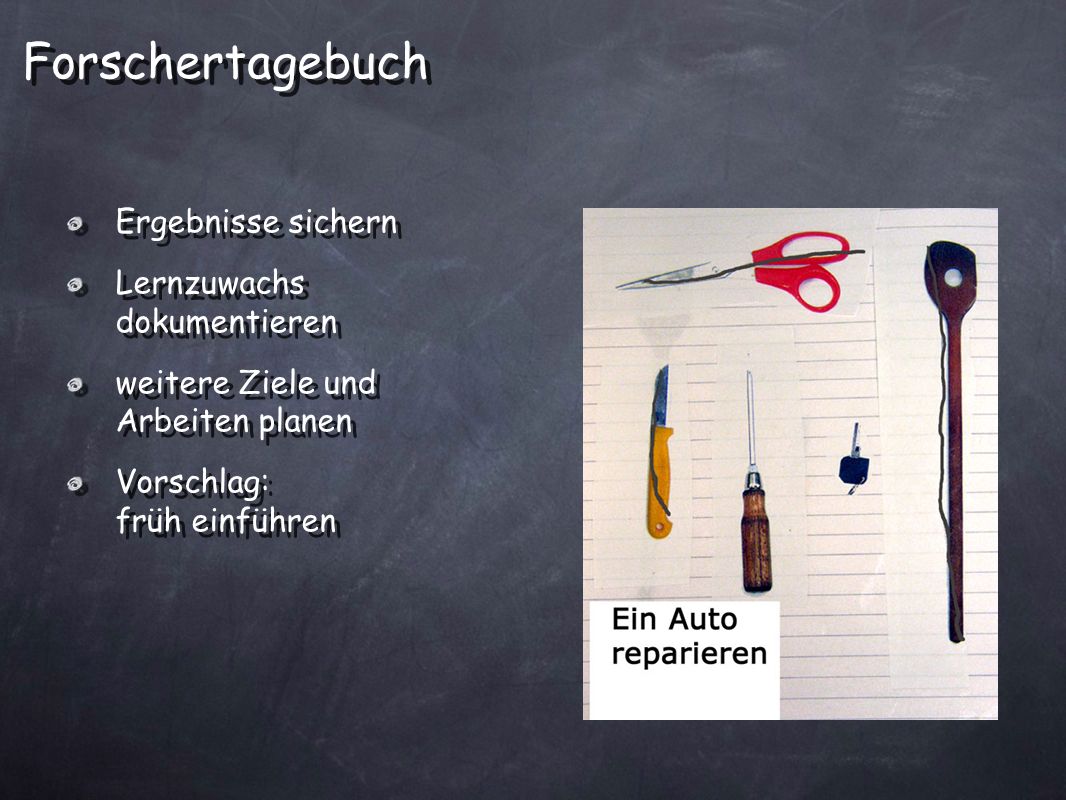 Forschertagebuch Ergebnisse sichern Lernzuwachs dokumentieren
