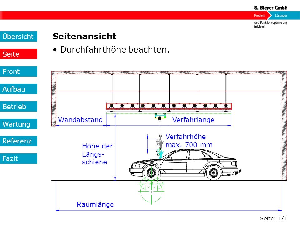 • Durchfahrthöhe beachten.