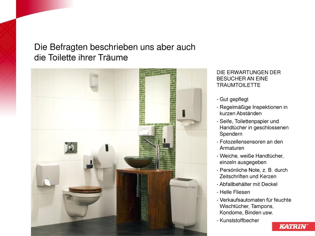 Die Befragten beschrieben uns aber auch die Toilette ihrer Träume