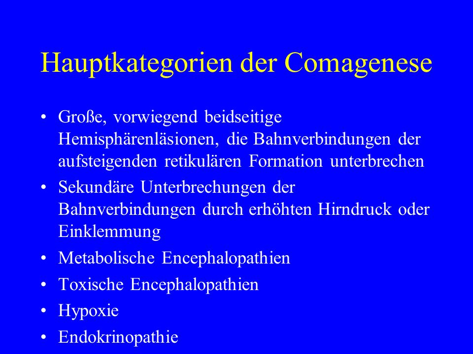 Hauptkategorien der Comagenese