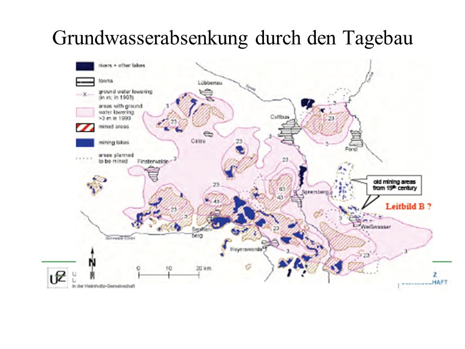 Grundwasserabsenkung durch den Tagebau