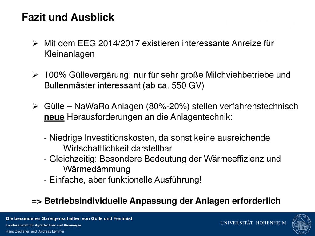 Fazit und Ausblick Mit dem EEG 2014/2017 existieren interessante Anreize für Kleinanlagen.