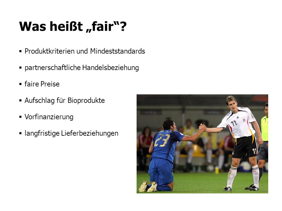 Was heißt „fair Produktkriterien und Mindeststandards