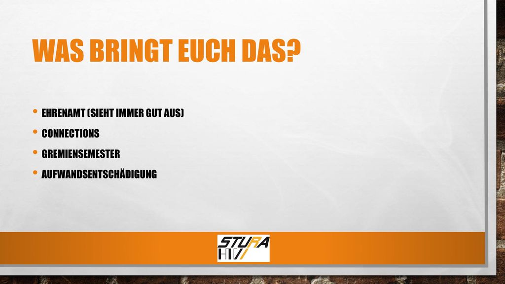 Was bringt euch das Ehrenamt (sieht immer gut aus) Connections