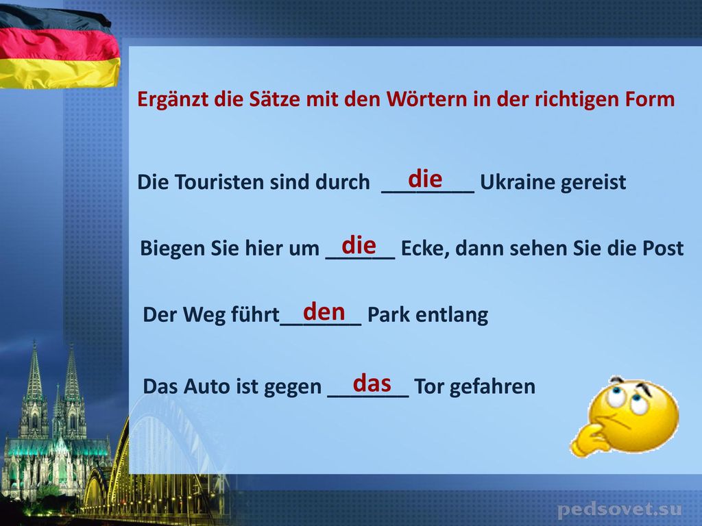 Ergänzt die Sätze mit den Wörtern in der richtigen Form
