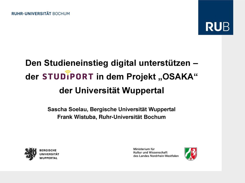 Den Studieneinstieg digital unterstützen – der in dem Projekt „OSAKA