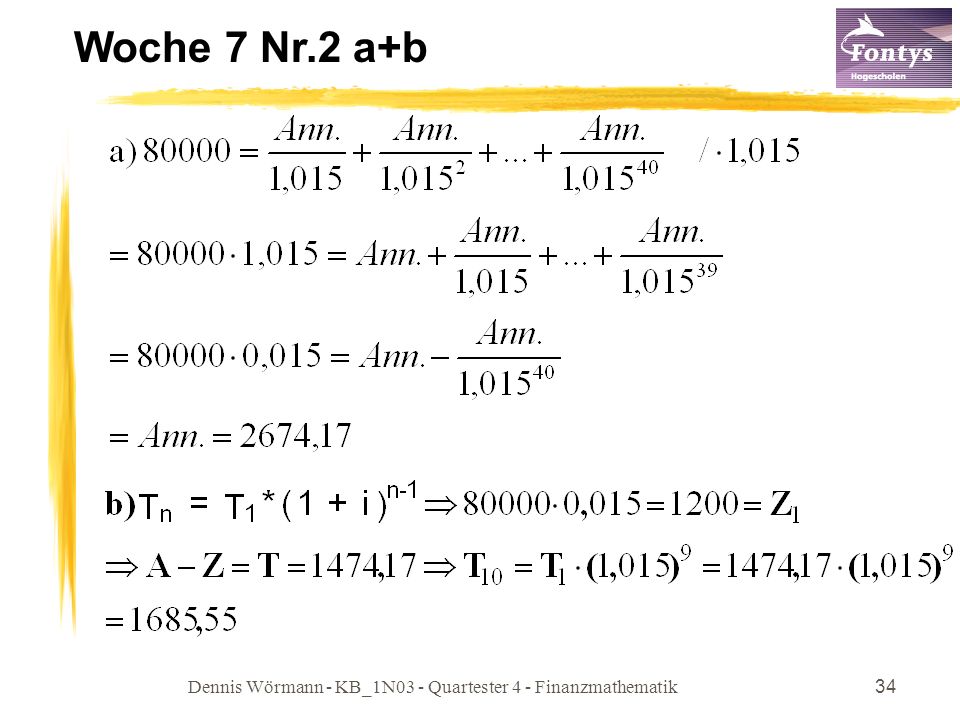 Dennis Wörmann - KB_1N03 - Quartester 4 - Finanzmathematik