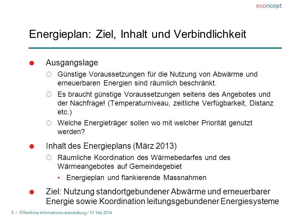 Energieplan: Ziel, Inhalt und Verbindlichkeit