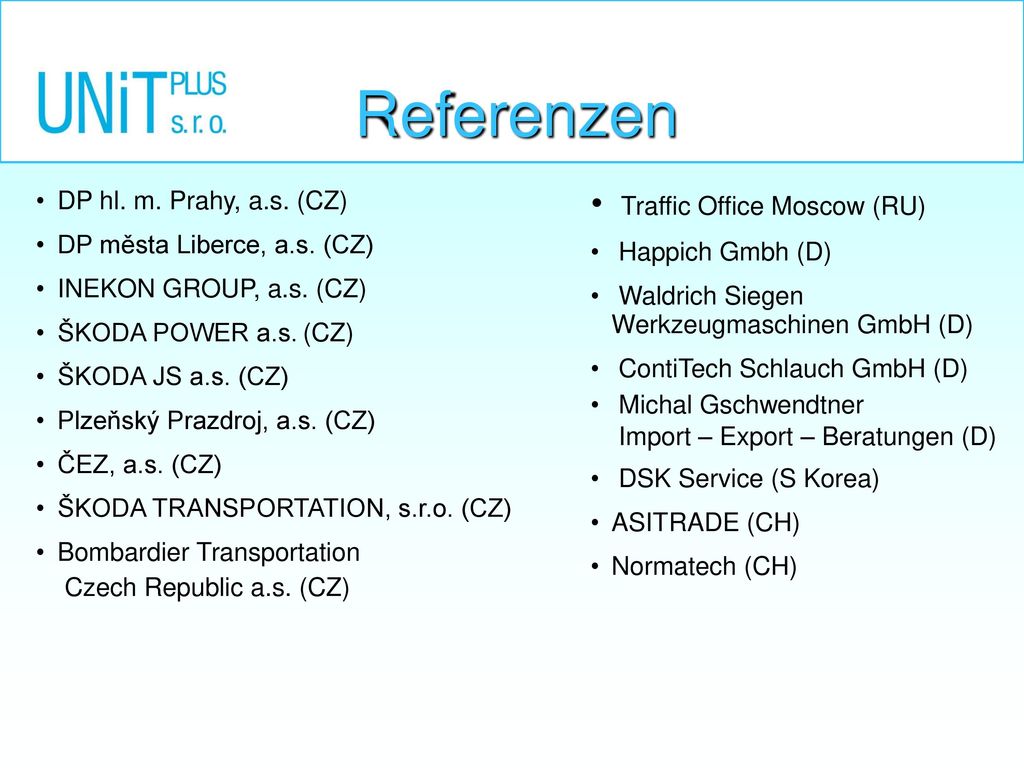 Referenzen Traffic Office Moscow (RU) DP hl. m. Prahy, a.s. (CZ)