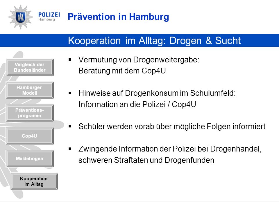Kooperation im Alltag: Drogen & Sucht