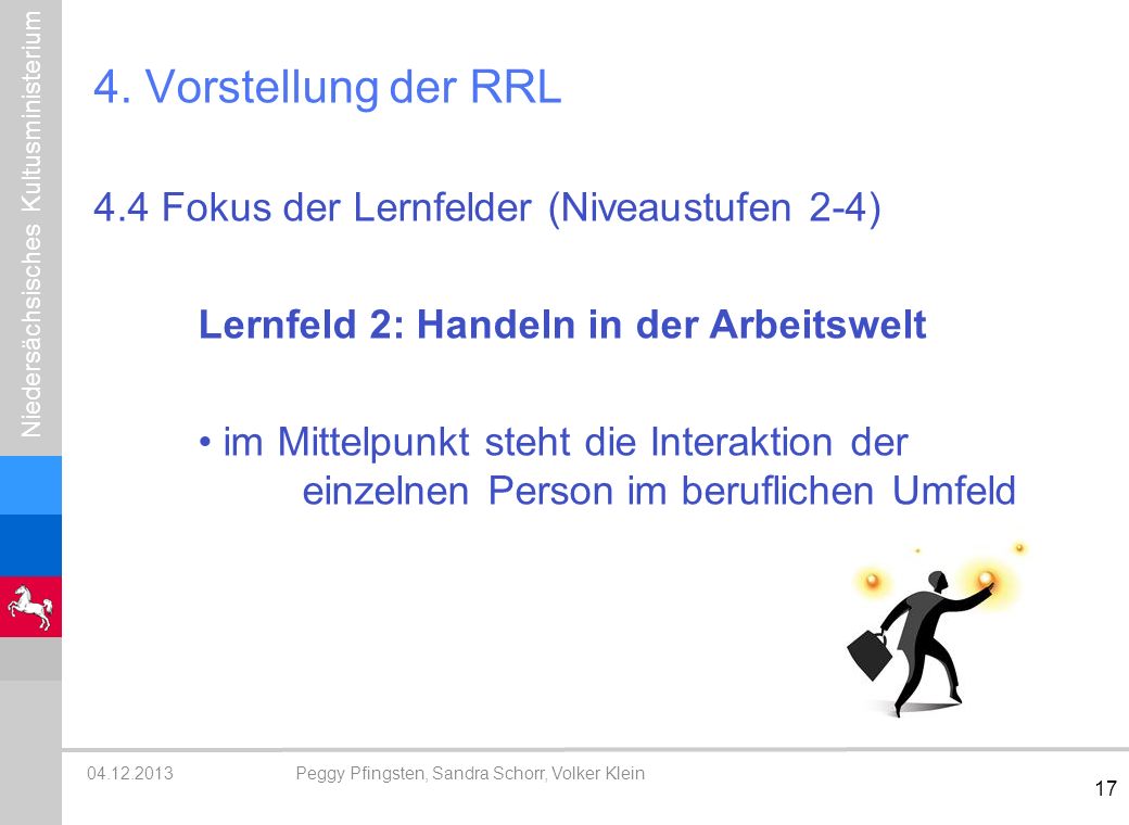 4. Vorstellung der RRL 4.4 Fokus der Lernfelder (Niveaustufen 2-4)