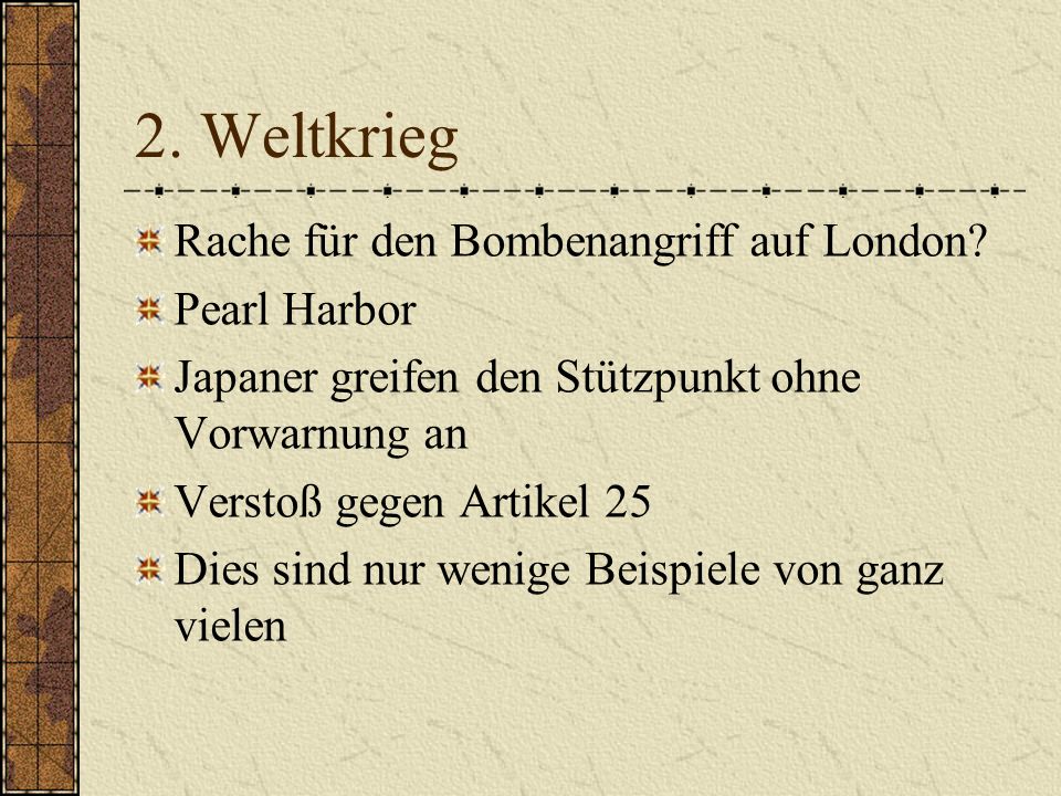 2. Weltkrieg Rache für den Bombenangriff auf London Pearl Harbor