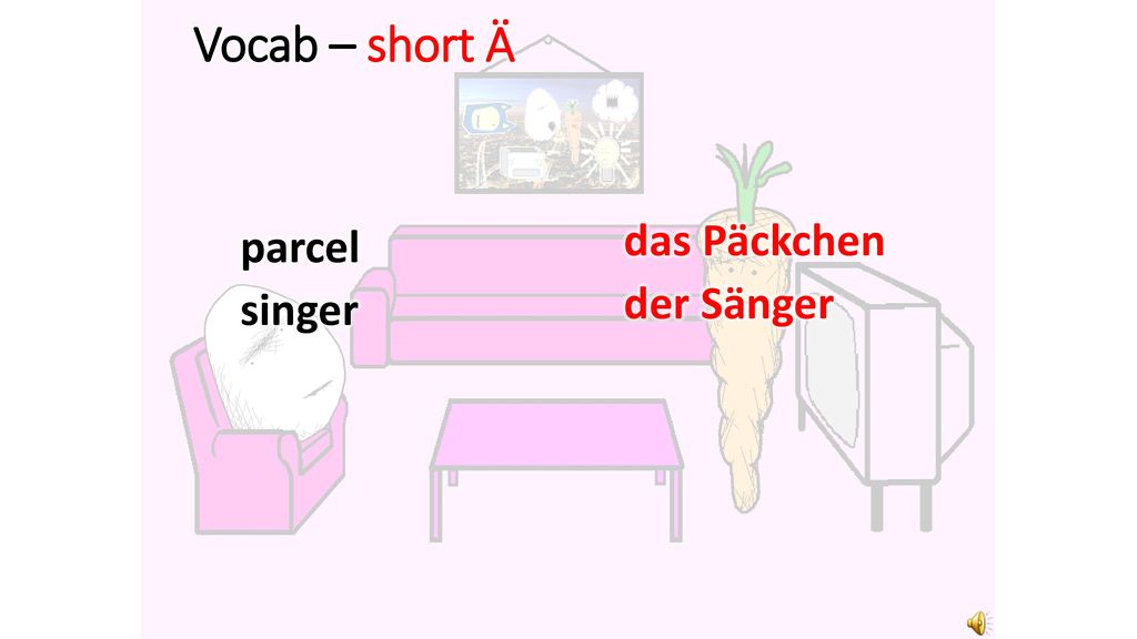 Vocab – short Ä das Päckchen der Sänger parcel singer