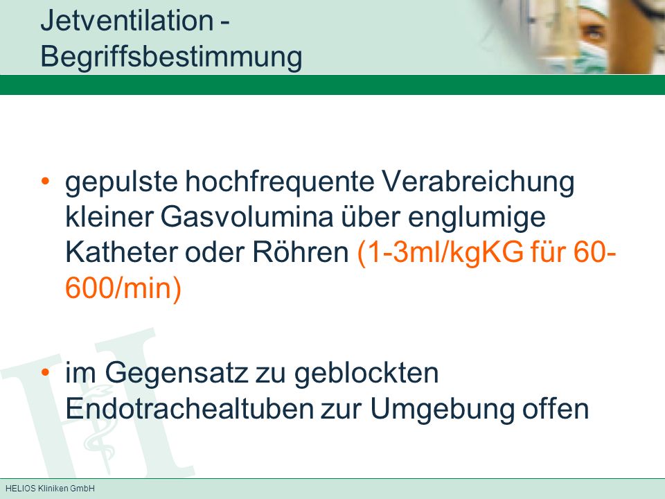 Jetventilation - Begriffsbestimmung