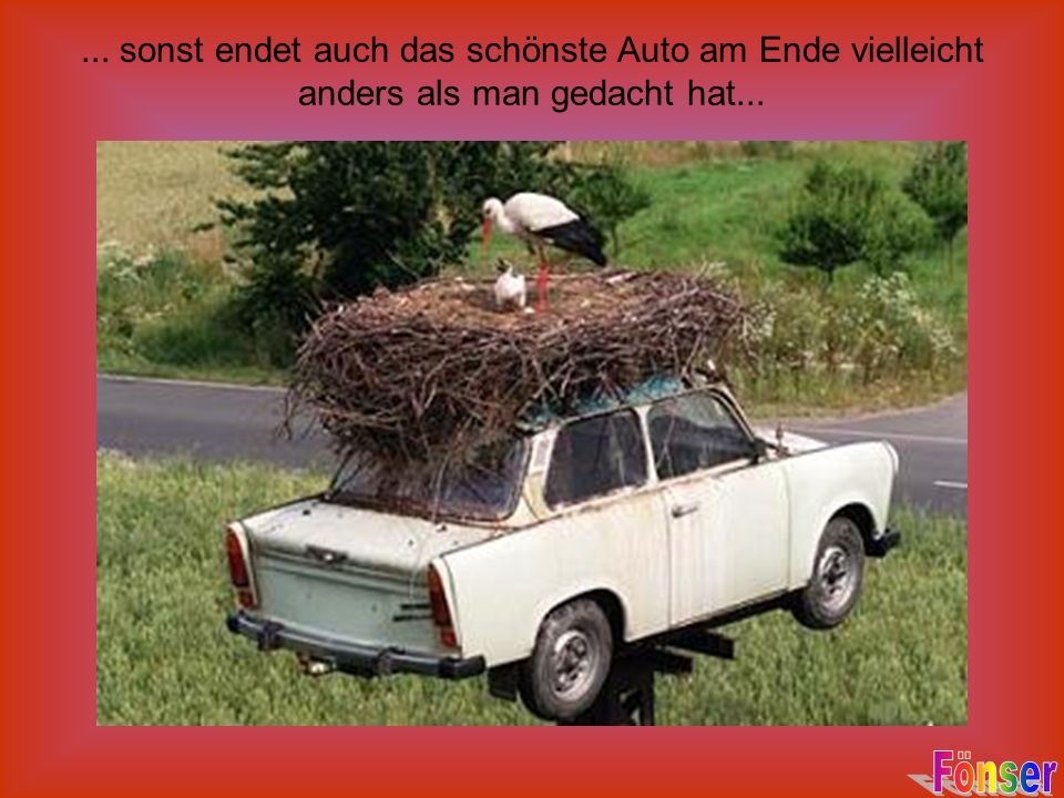 ... sonst endet auch das schönste Auto am Ende vielleicht anders als man gedacht hat...