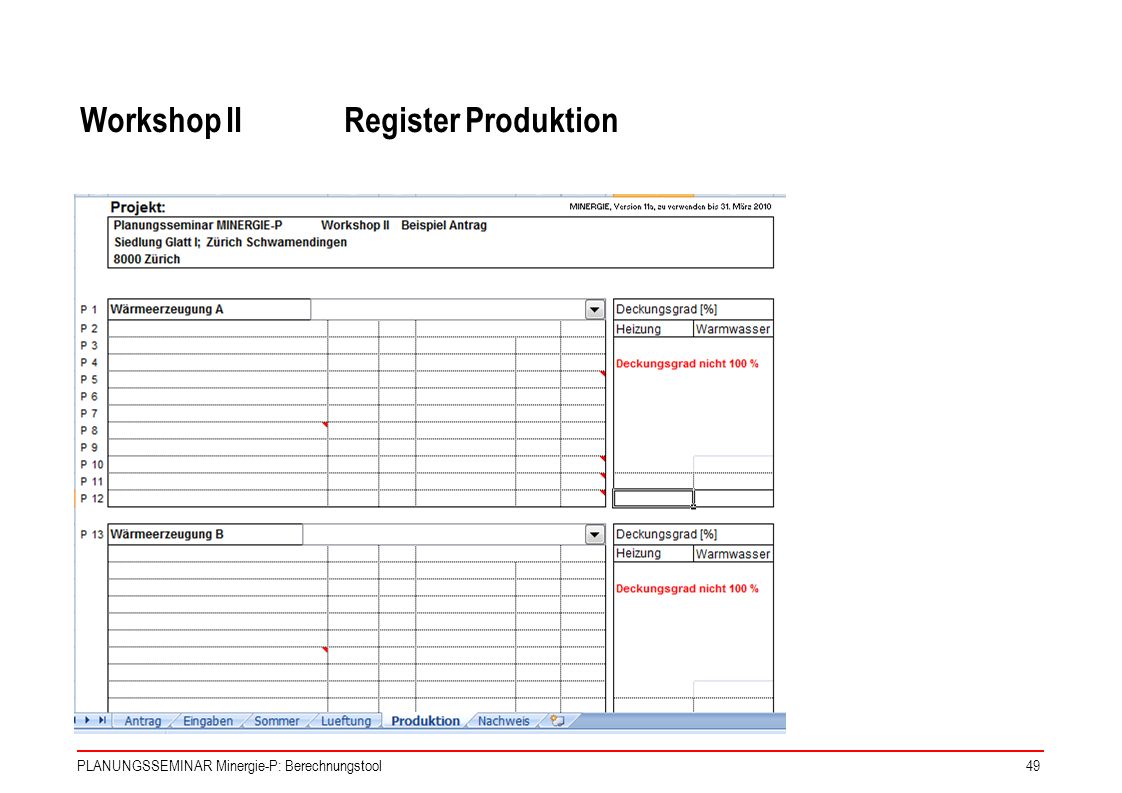 Workshop II Register Produktion