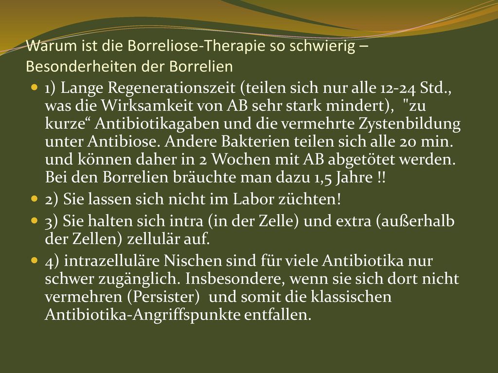 Warum ist die Borreliose-Therapie so schwierig – Besonderheiten der Borrelien