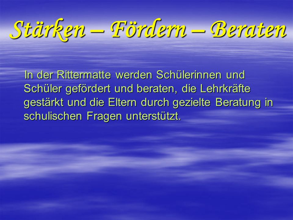 Stärken – Fördern – Beraten