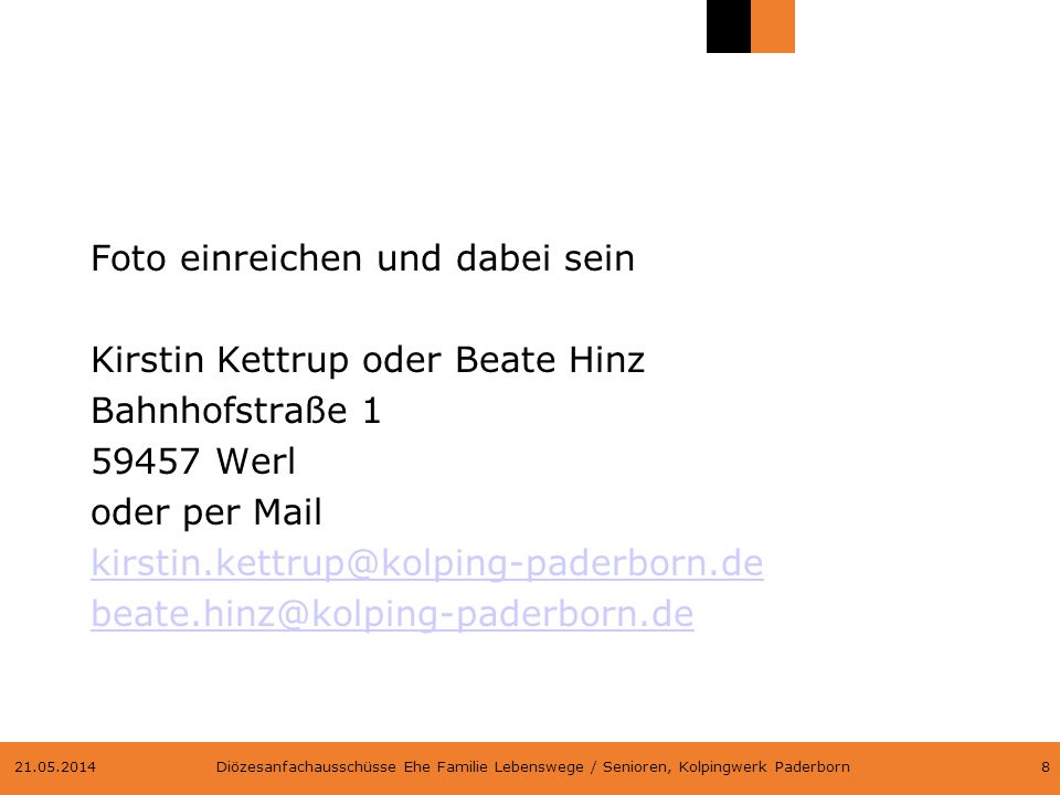 Foto einreichen und dabei sein Kirstin Kettrup oder Beate Hinz Bahnhofstraße Werl oder per Mail