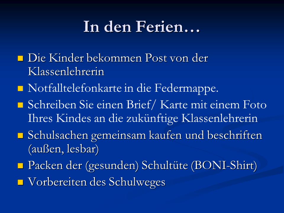 In den Ferien… Die Kinder bekommen Post von der Klassenlehrerin