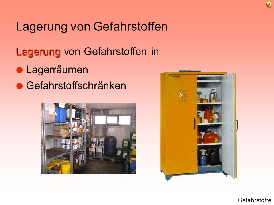 Lagerung von Gefahrstoffen