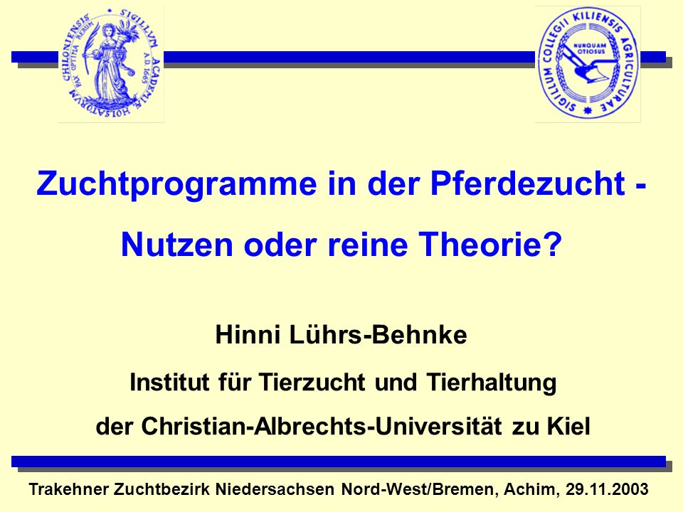 Zuchtprogramme in der Pferdezucht - Nutzen oder reine Theorie