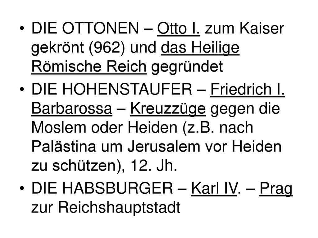 DIE OTTONEN – Otto I. zum Kaiser gekrönt (962) und das Heilige Römische Reich gegründet