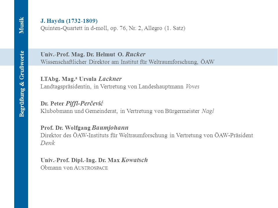 J. Haydn ( ) Quinten-Quartett in d-moll, op. 76, Nr