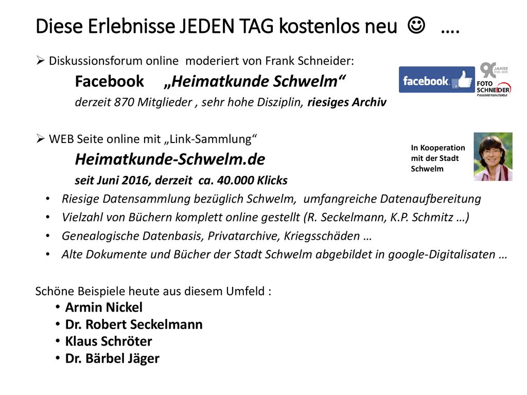 Diese Erlebnisse JEDEN TAG kostenlos neu  ….