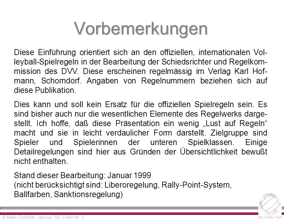 Vorbemerkungen