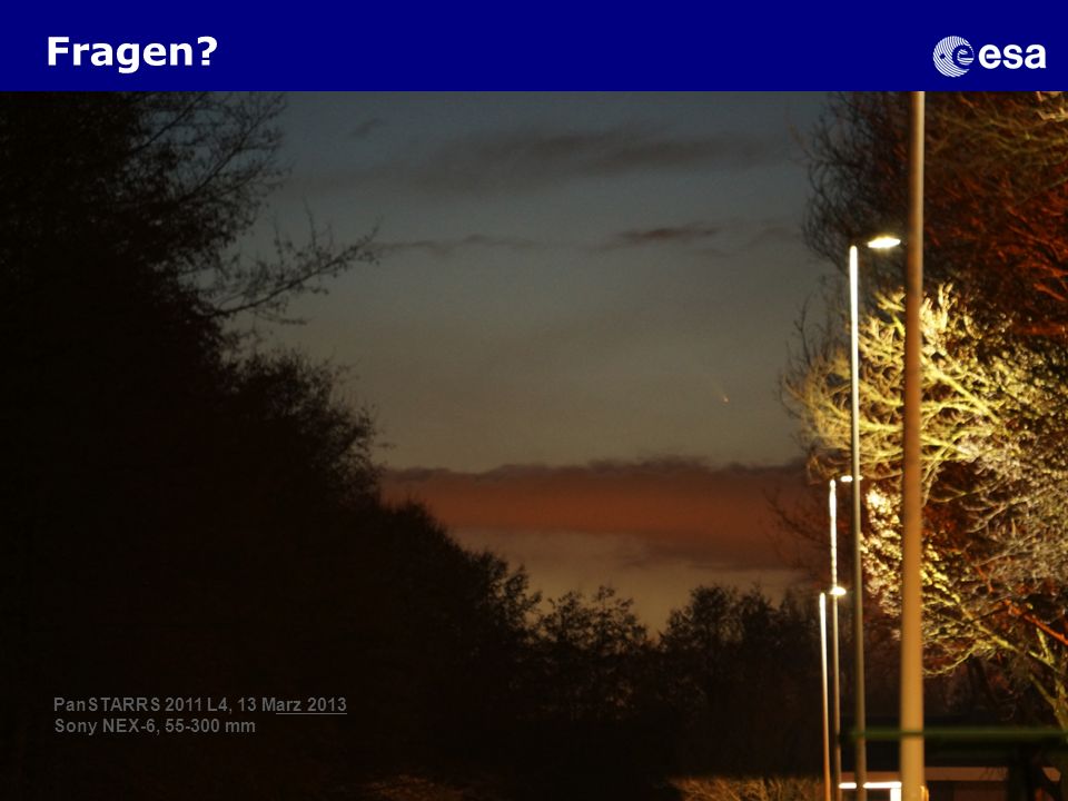 Fragen 18 Feb 2013 PanSTARRS 2011 L4, 13 Marz 2013 Sony NEX-6, mm