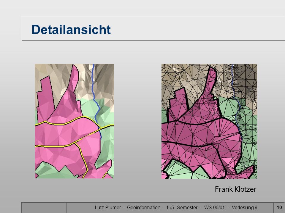 Lutz Plümer - Geoinformation - 1./5. Semester - WS 00/01 - Vorlesung 9