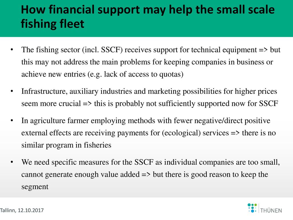 How financial support may help the small scale fishing fleet